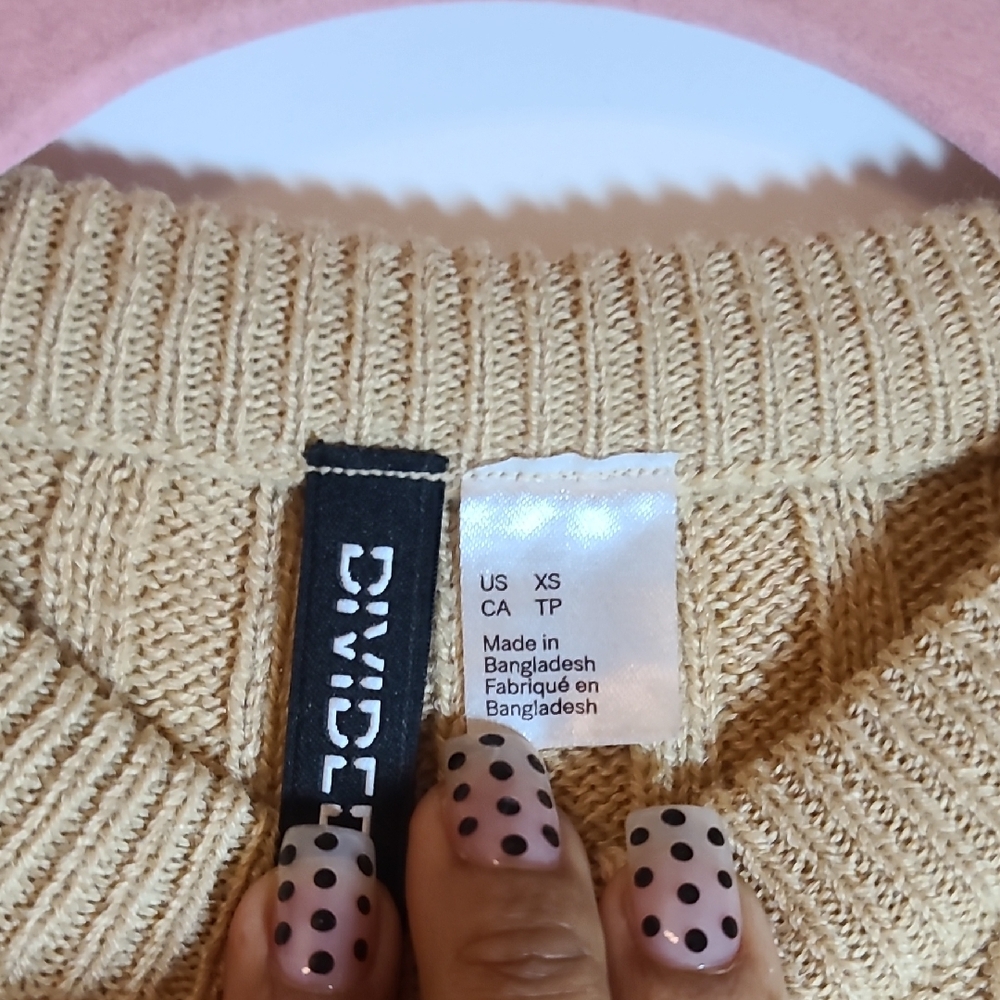 Divided Tan Ribbed Crew Neck Sweater - Picture 3 of 5